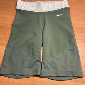 Olive green Nike dri fit biker shorts